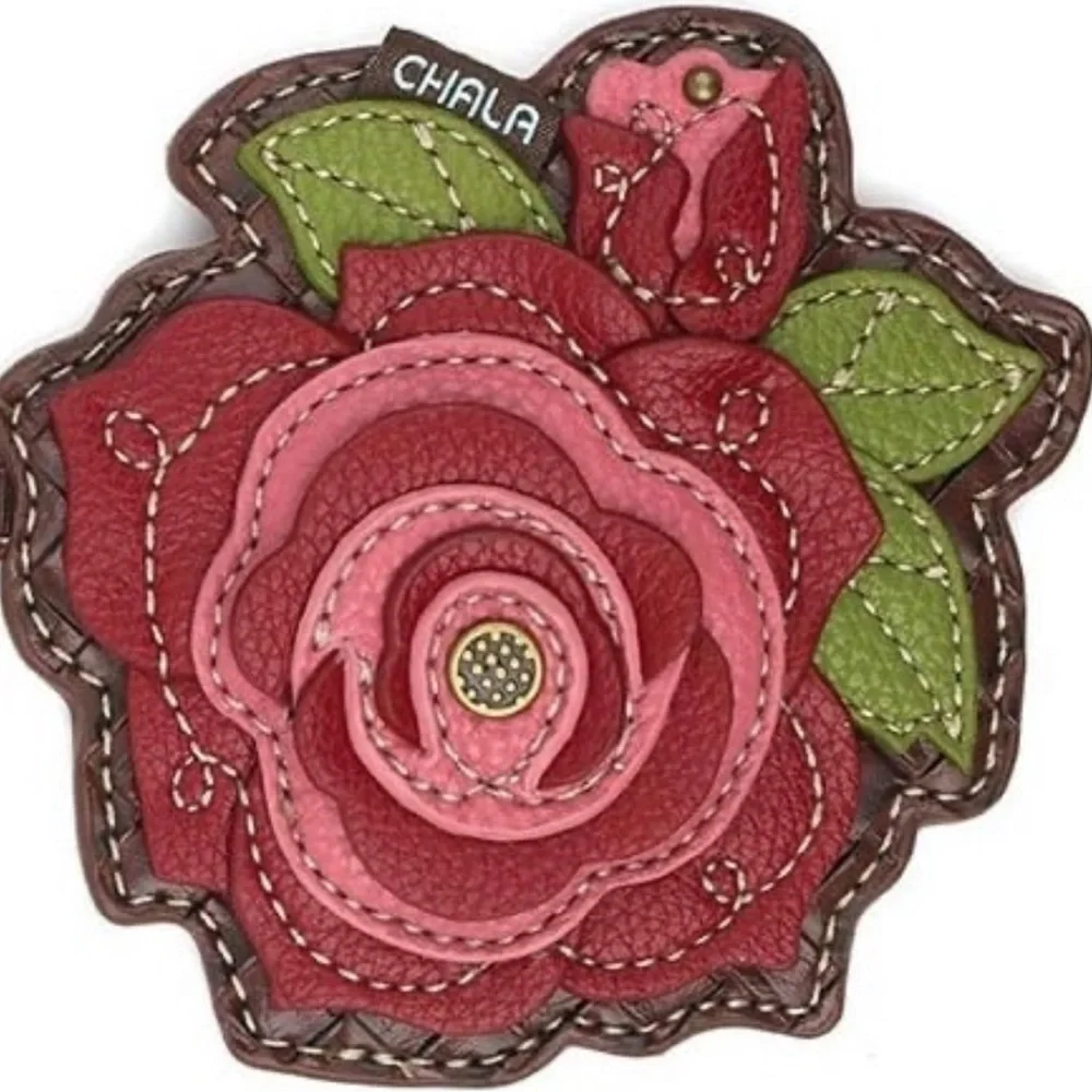 Chala Rose Key & Card Holder Pink Red